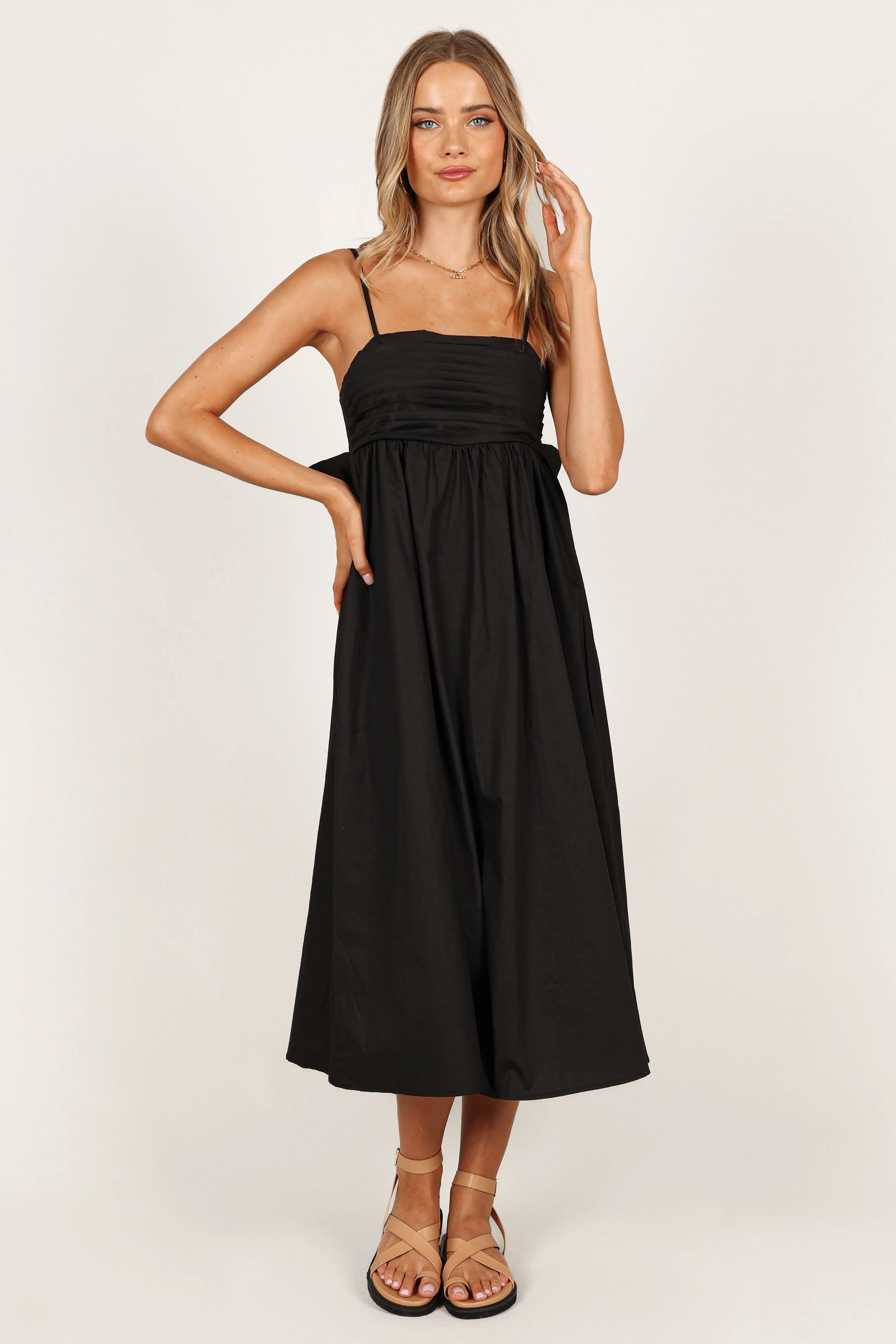 Alice Bow Back Midi Dress - Black - Image 5