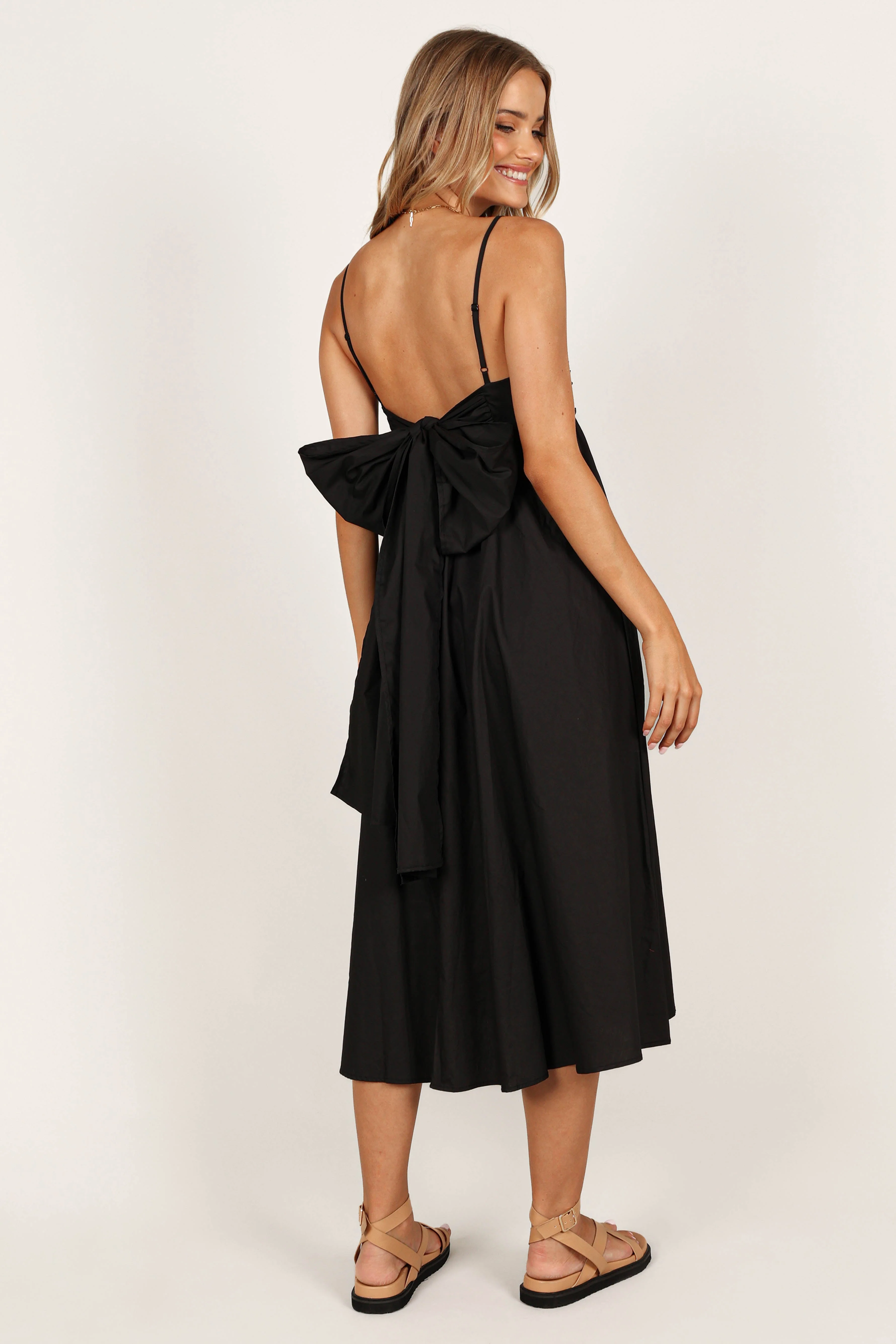 Alice Bow Back Midi Dress - Black - Image 7