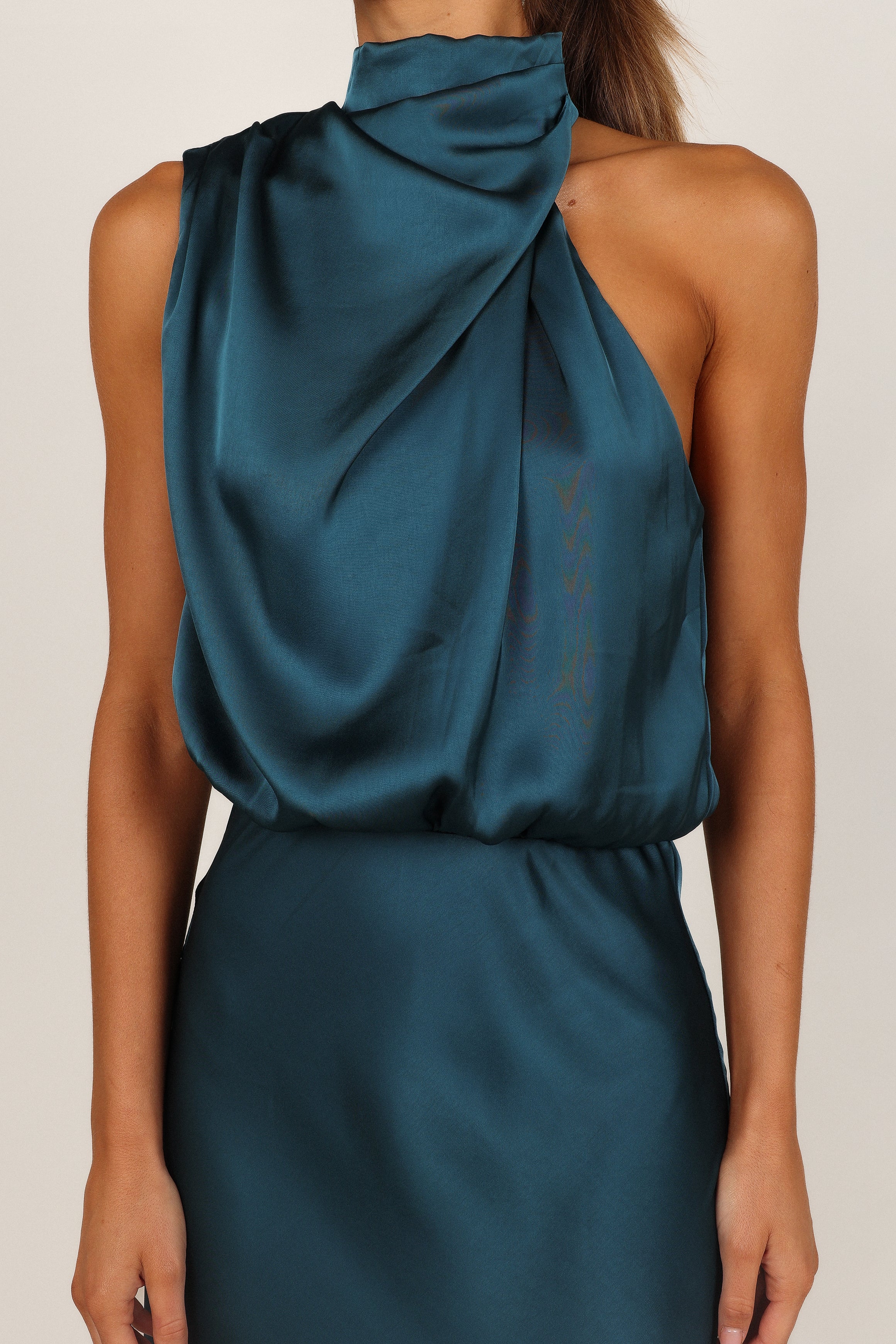 Anabelle Halter Neck Midi Dress - Teal - Image 5