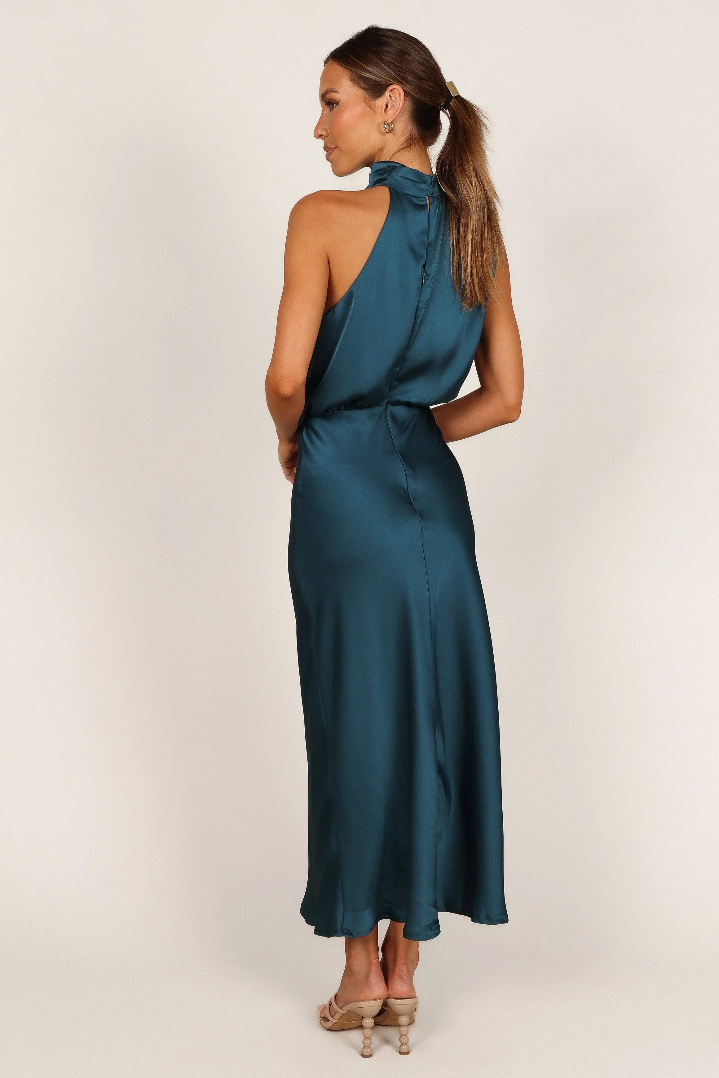 Anabelle Halter Neck Midi Dress - Teal - Image 7