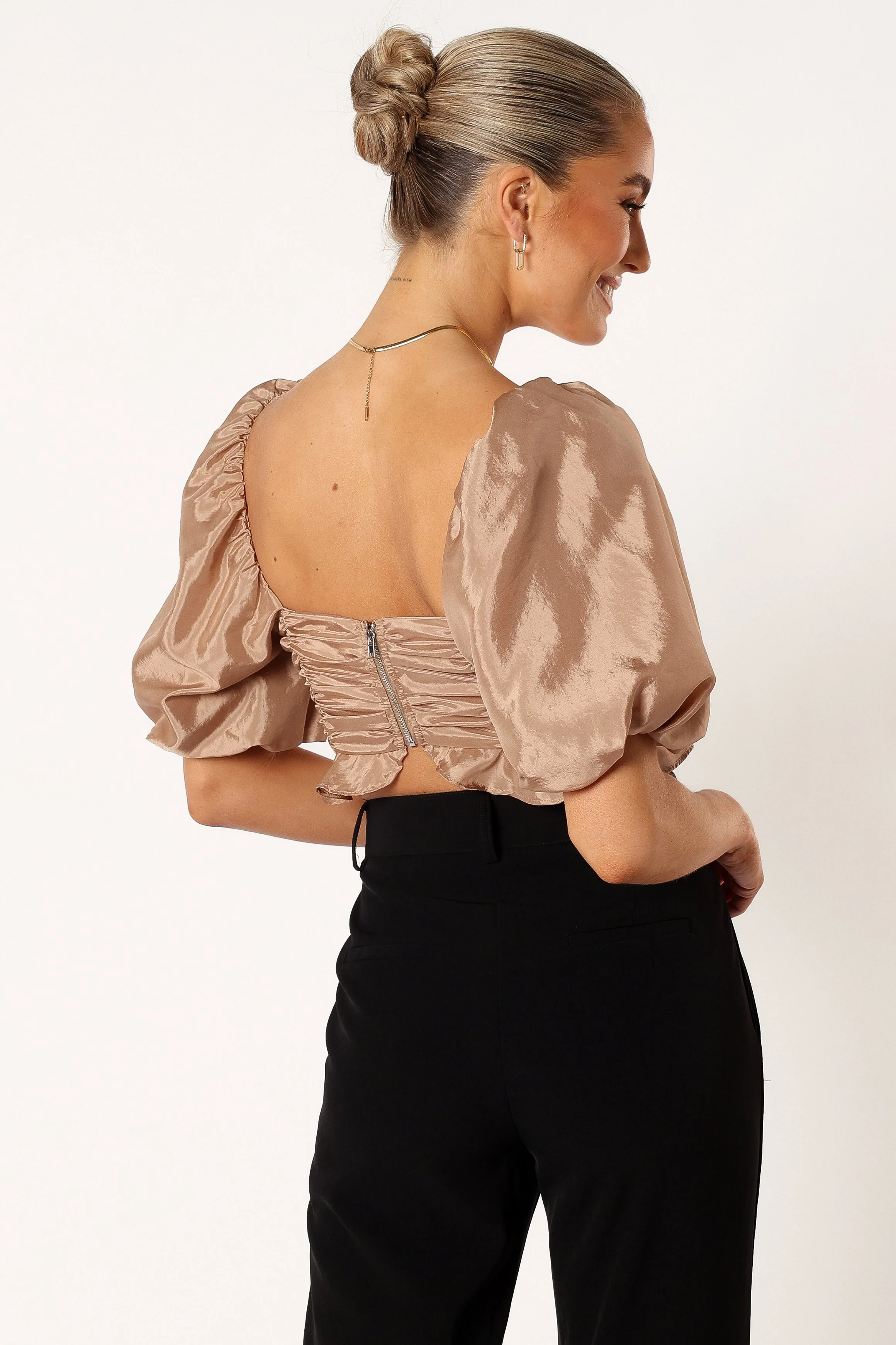 Bessie Rosette Top - Champagne - Image 3