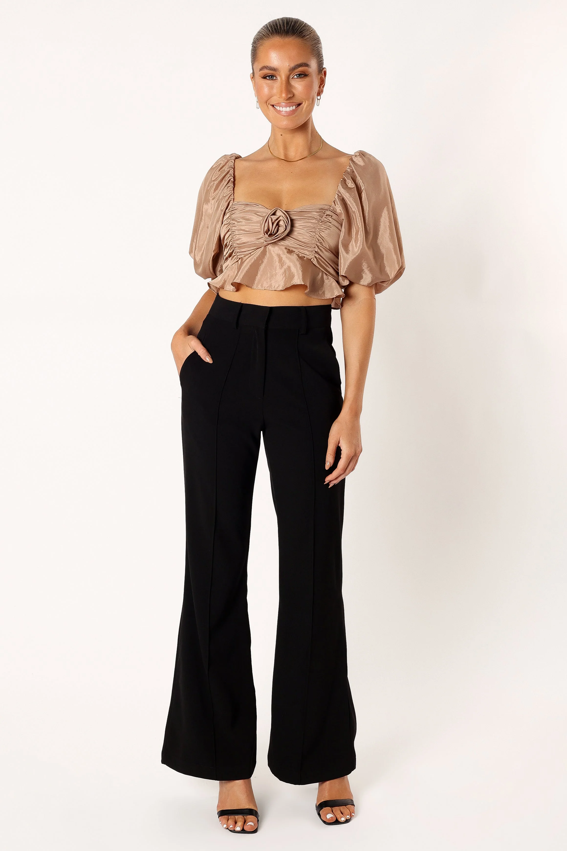 Bessie Rosette Top - Champagne - Image 8