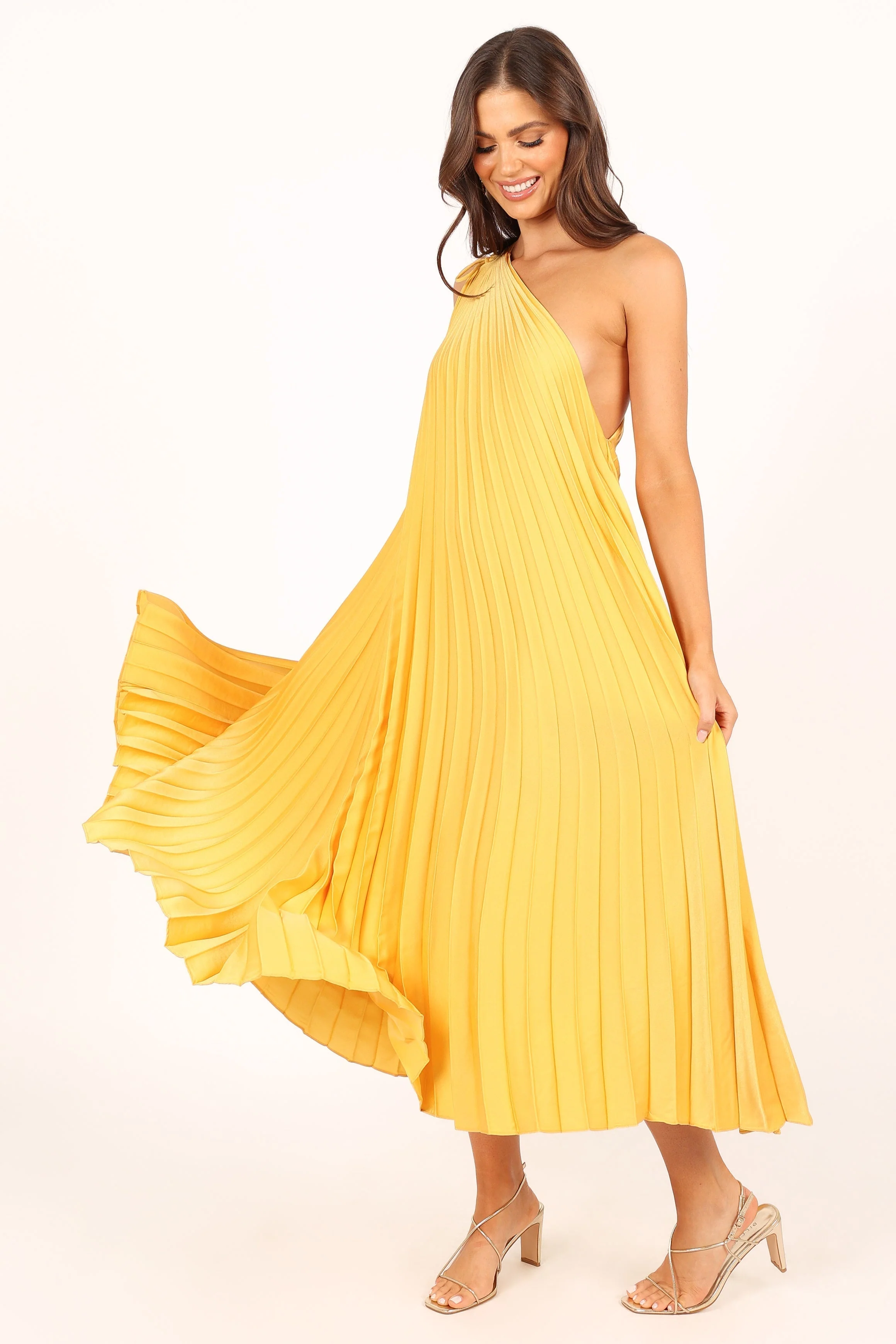 Cali One Shoulder Midi Dress - Saffron - Image 5