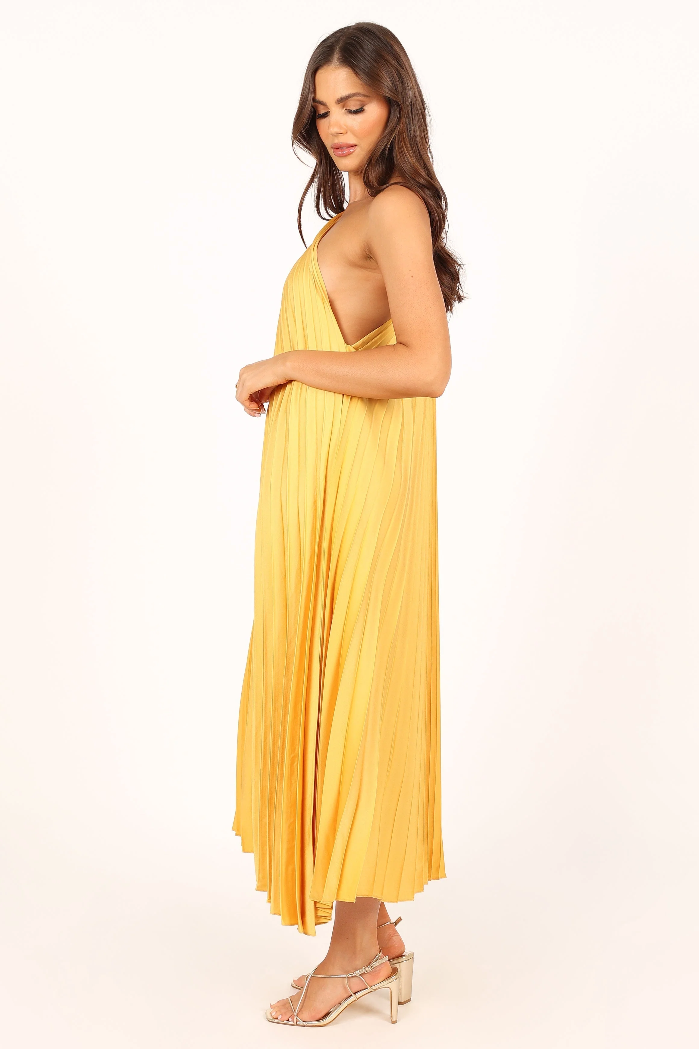 Cali One Shoulder Midi Dress - Saffron - Image 6