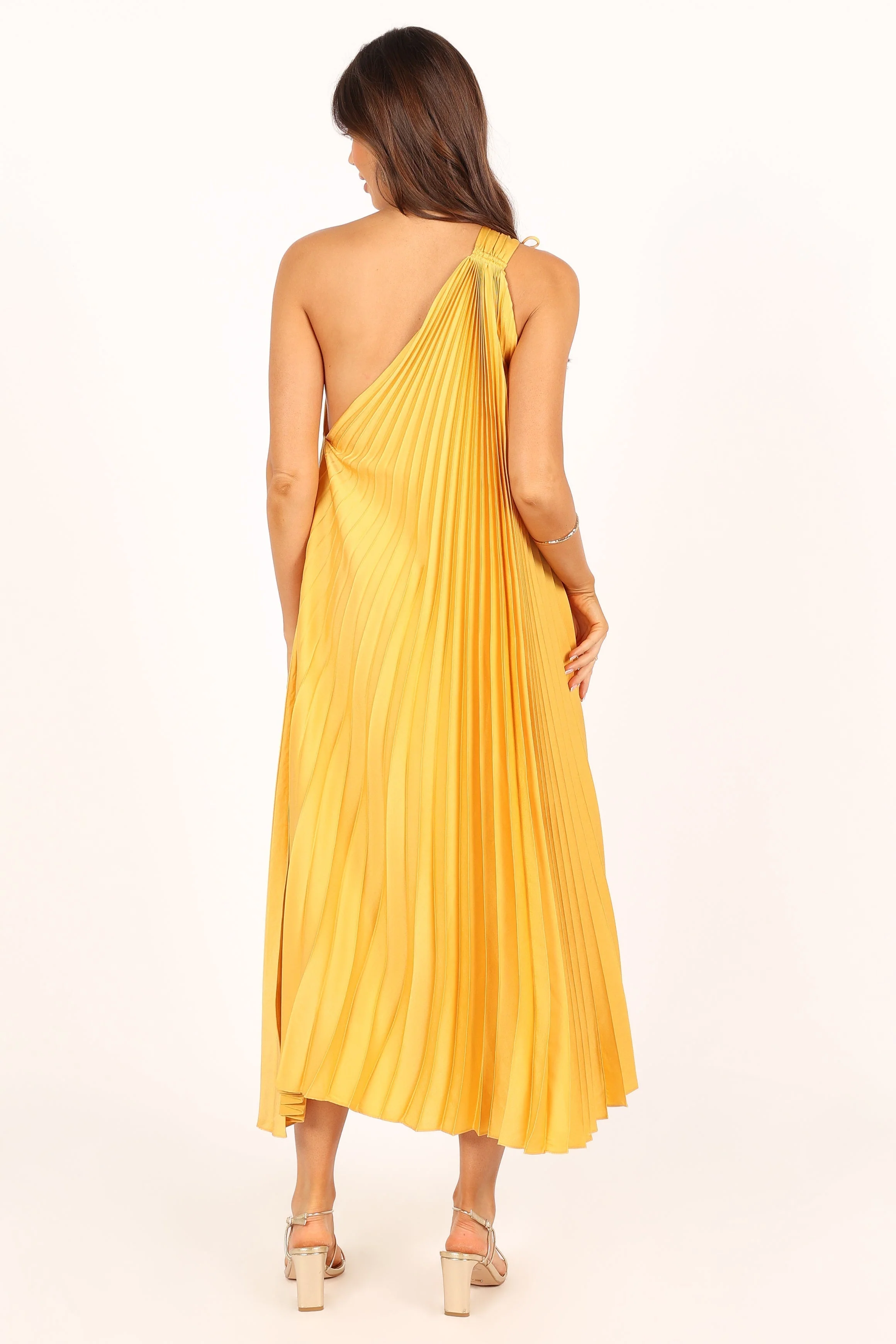 Cali One Shoulder Midi Dress - Saffron - Image 7