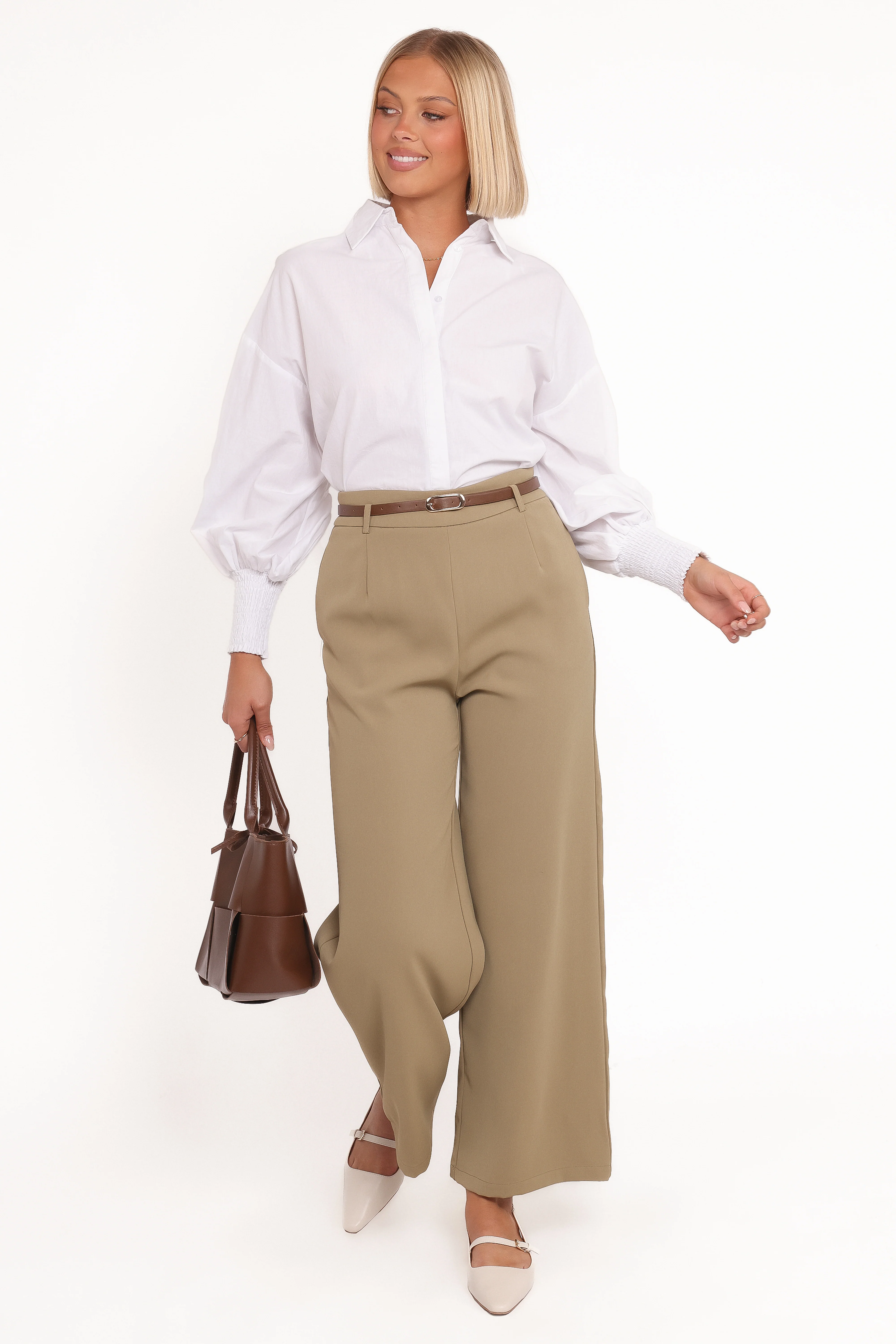 Ceres Belted Wide Leg Pant - Olive - Image 6