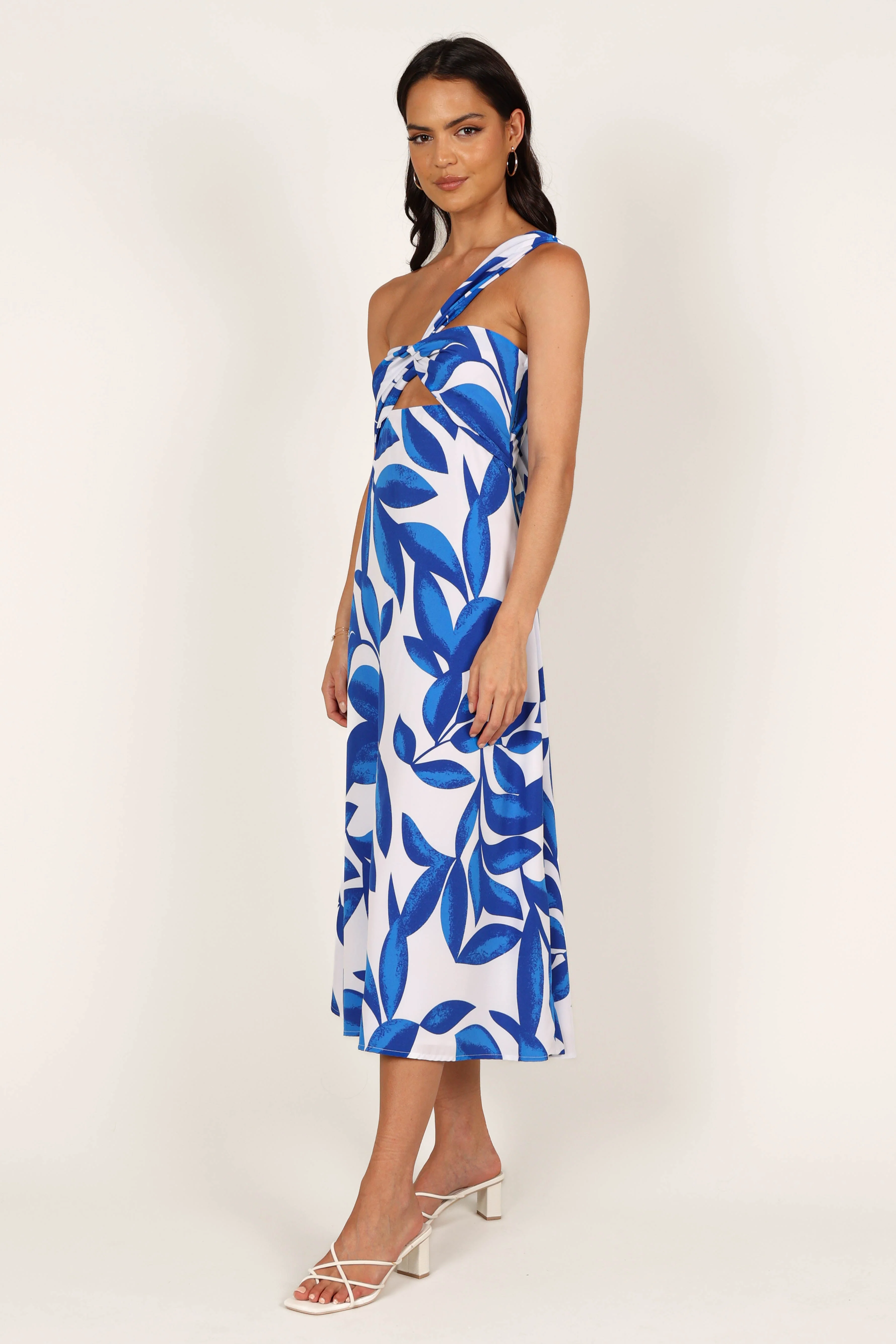 Freddie Midi Dress - White/Blue - Image 6