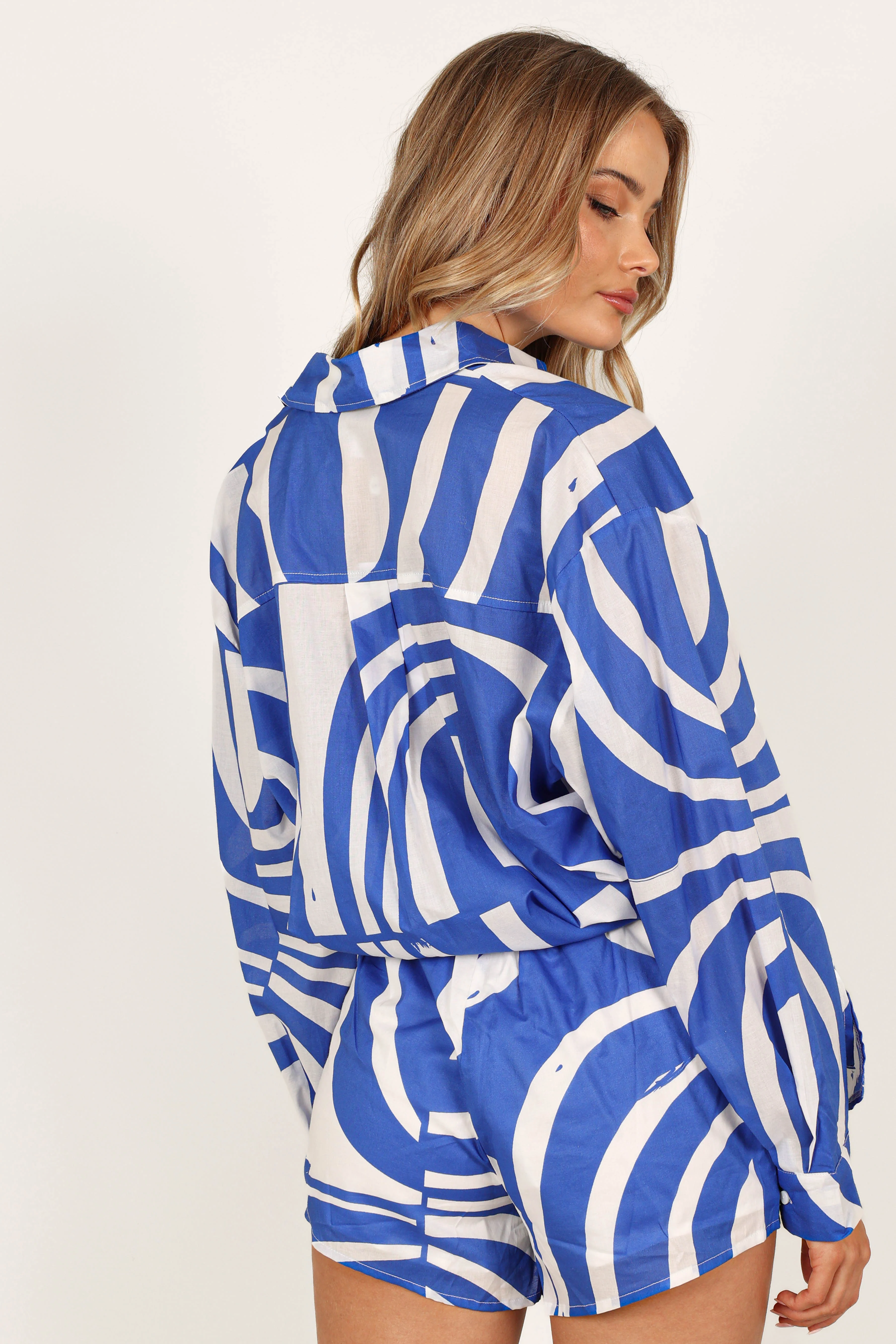 Heather Cotton Short - Blue Print - Image 9