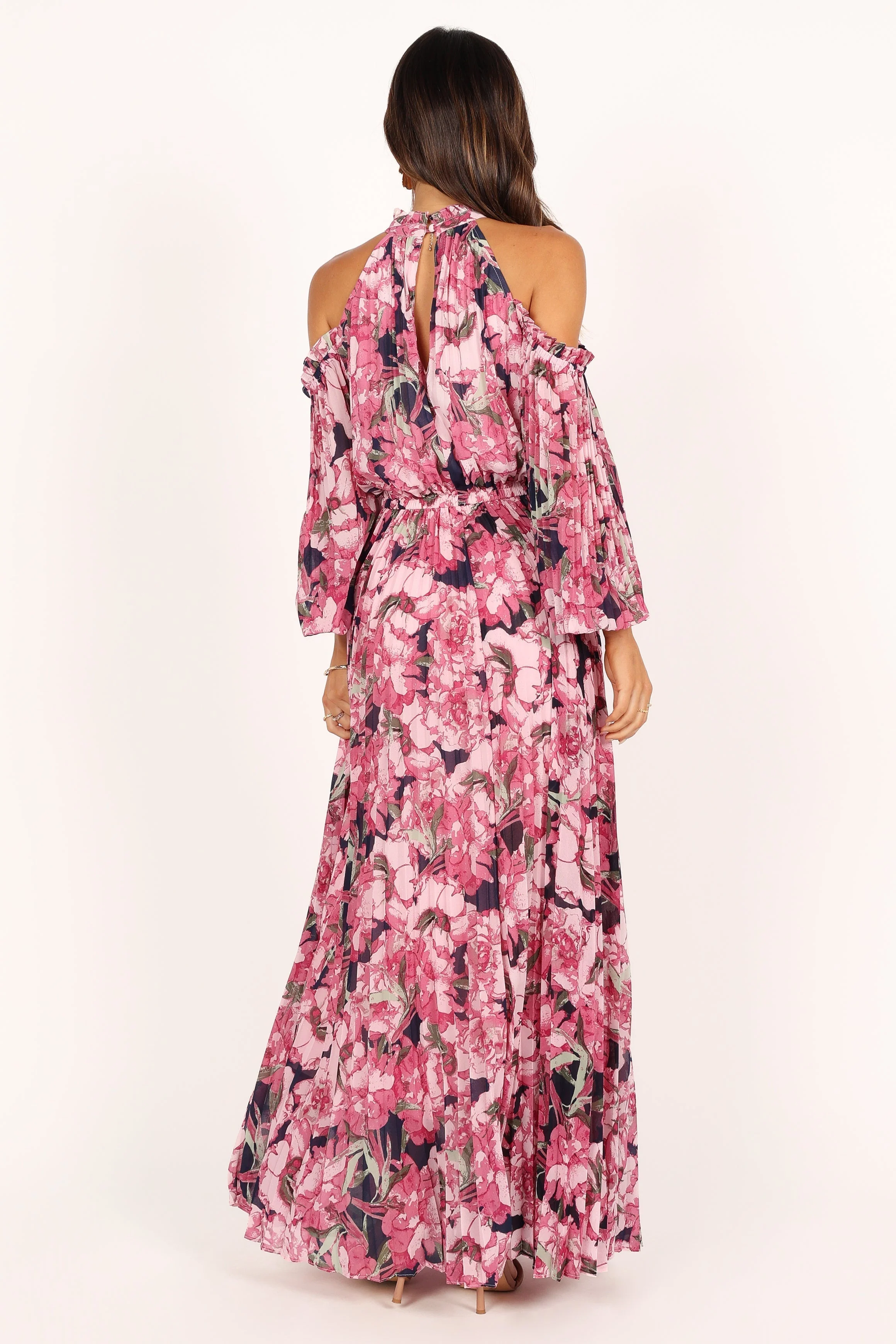 Hilary Pleated Maxi Dress - Pink Floral - Image 6
