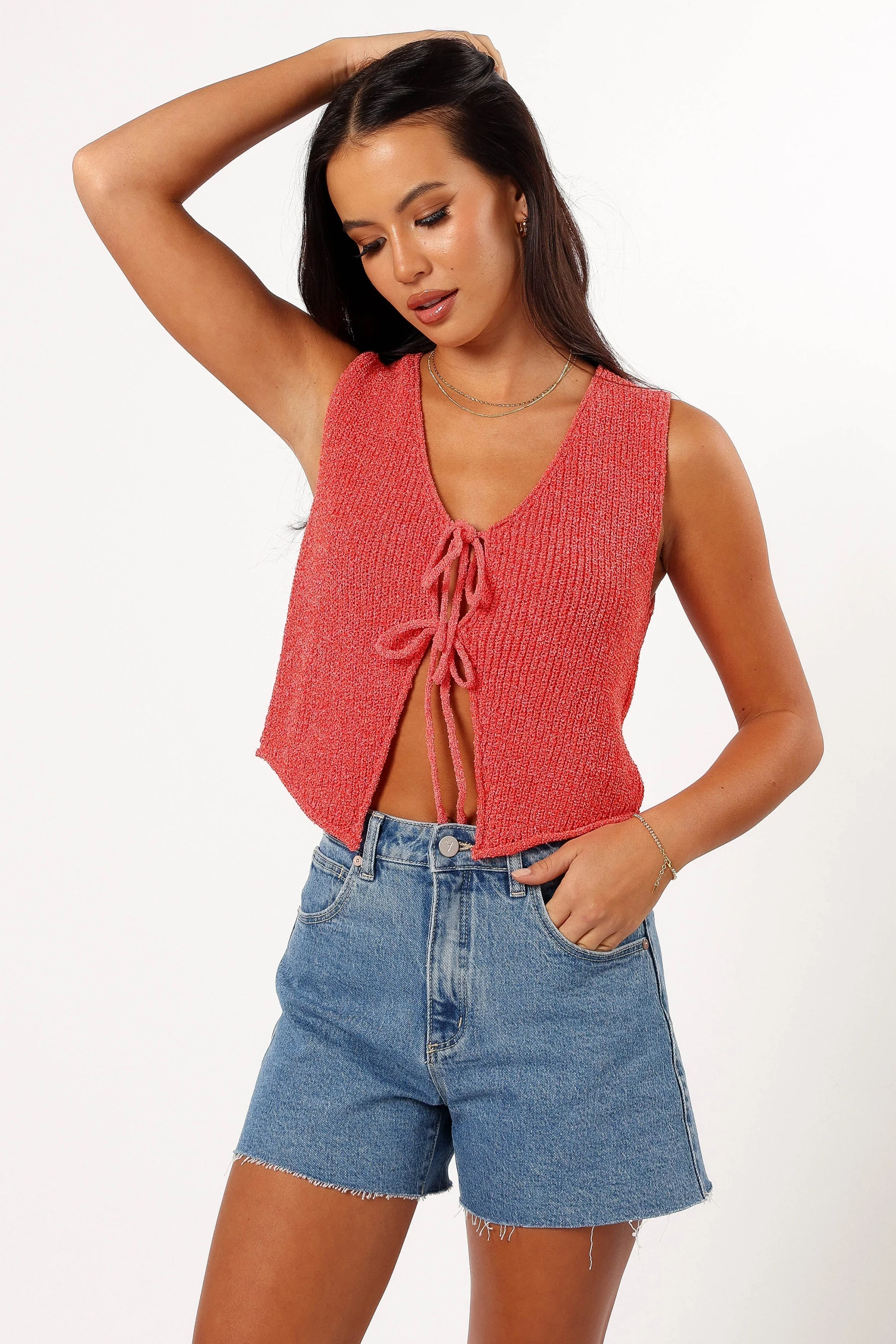 Kendall Knit Top - Red - Image 3