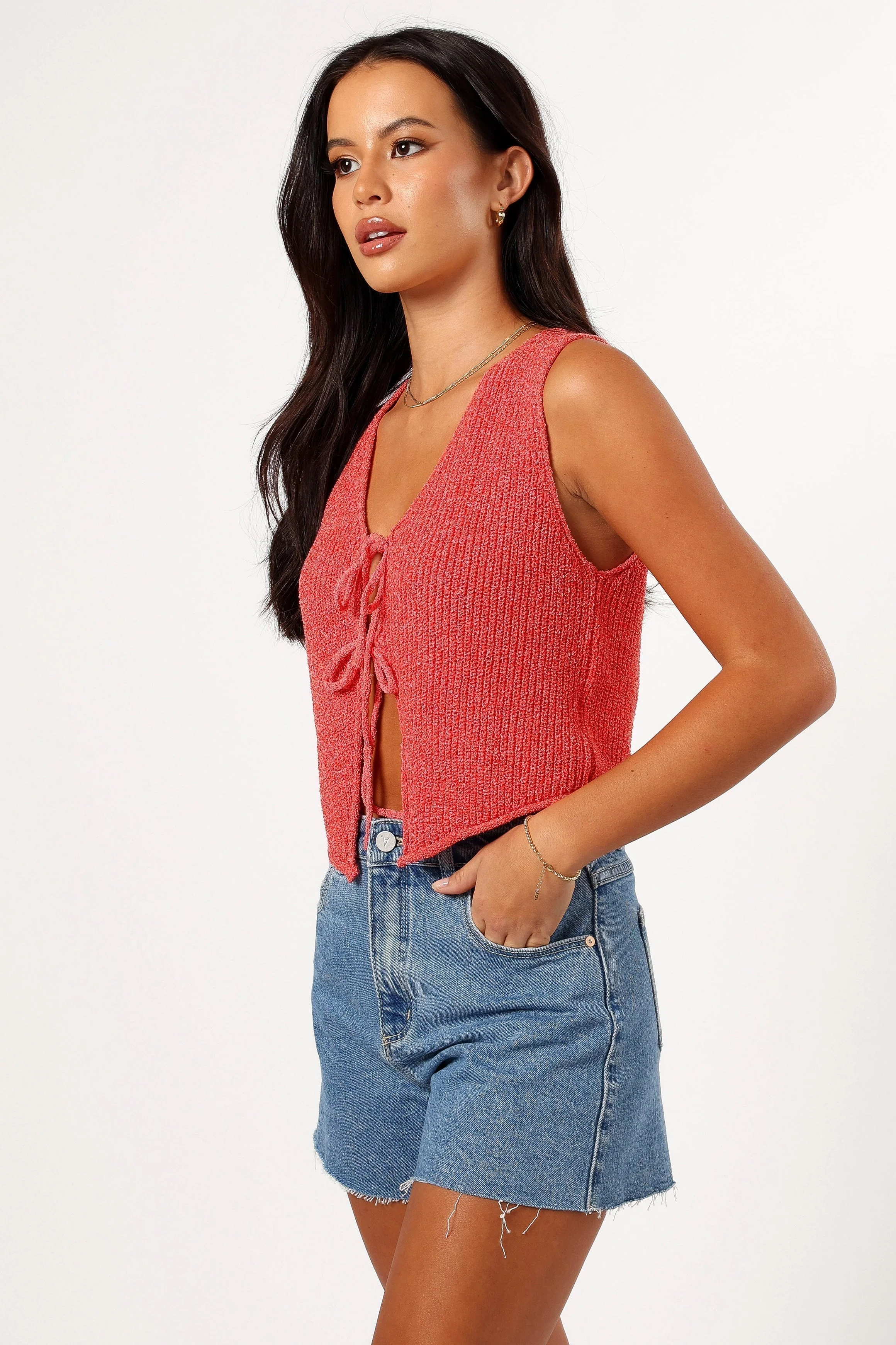 Kendall Knit Top - Red - Image 4