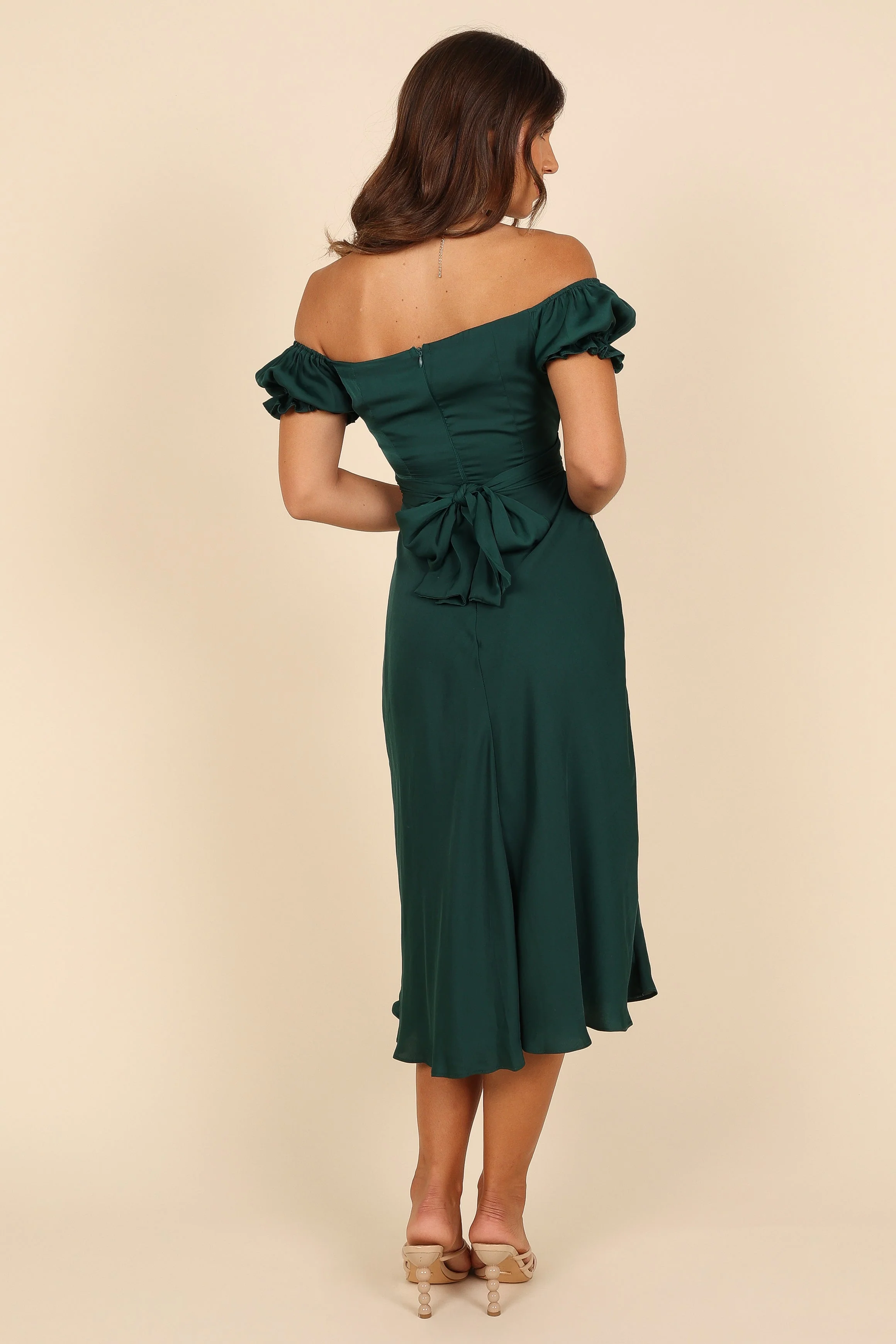 Mickenna Sweetheart Frill Midi Dress - Emerald - Image 3