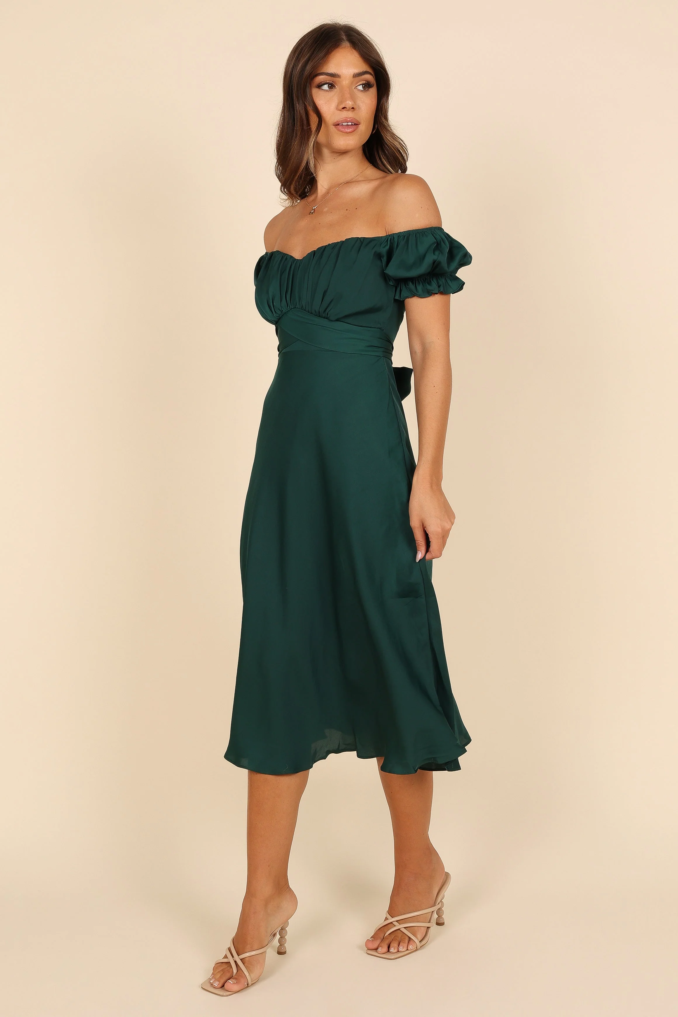 Mickenna Sweetheart Frill Midi Dress - Emerald - Image 5