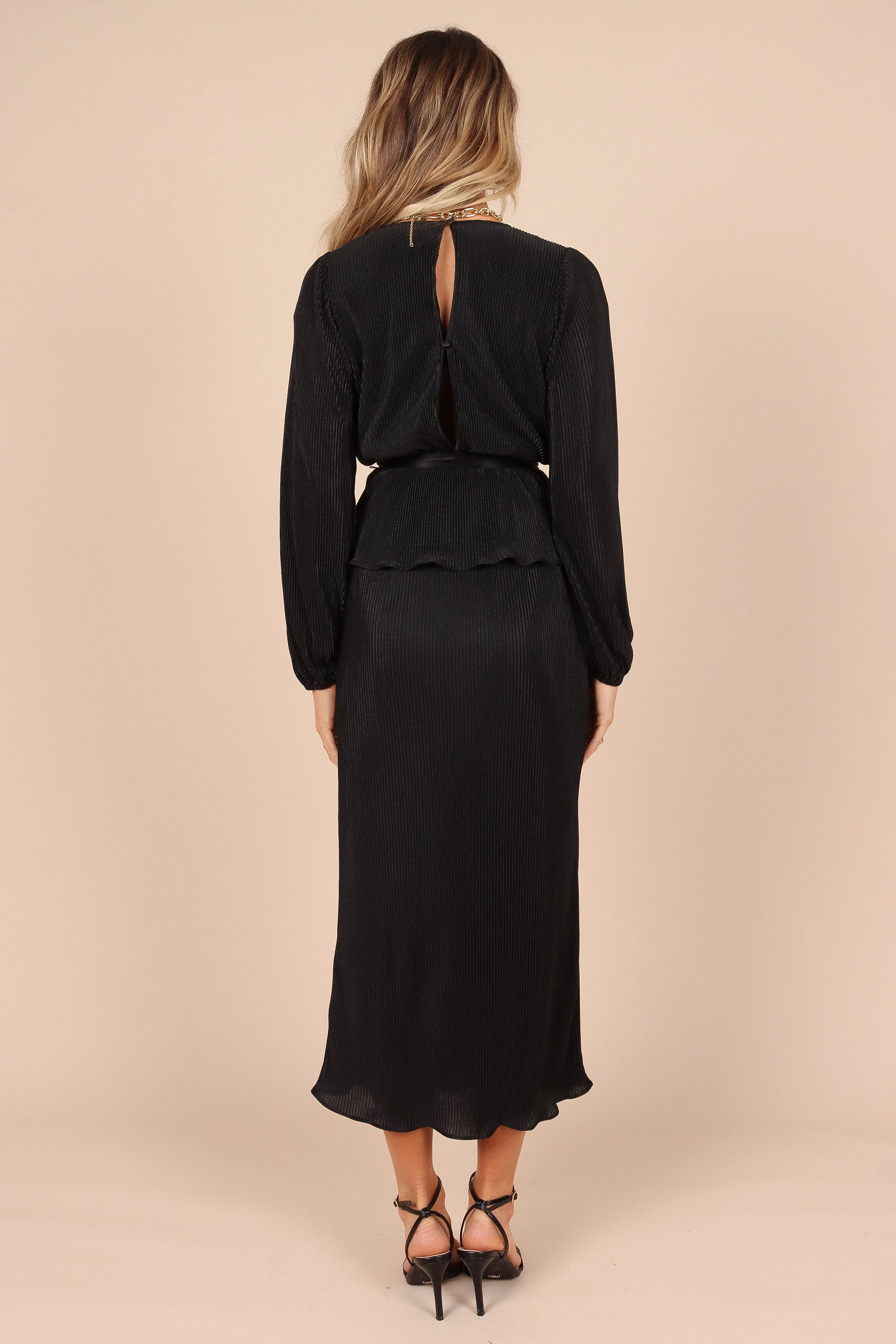 Minelli Pleat Midi Skirt - Black - Image 4