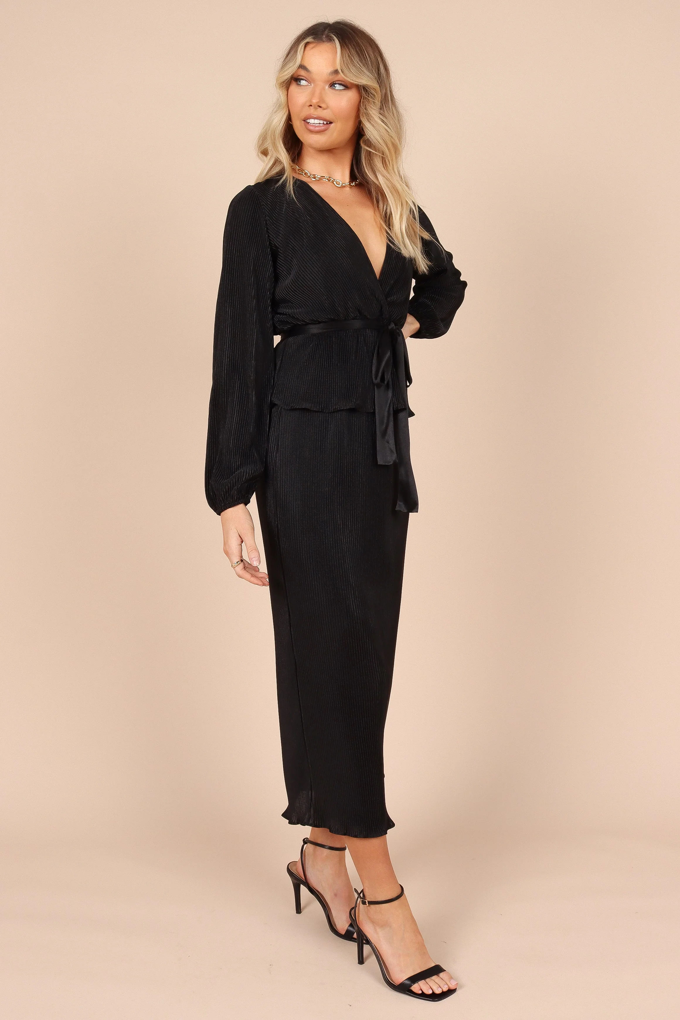 Minelli Pleat Midi Skirt - Black - Image 7