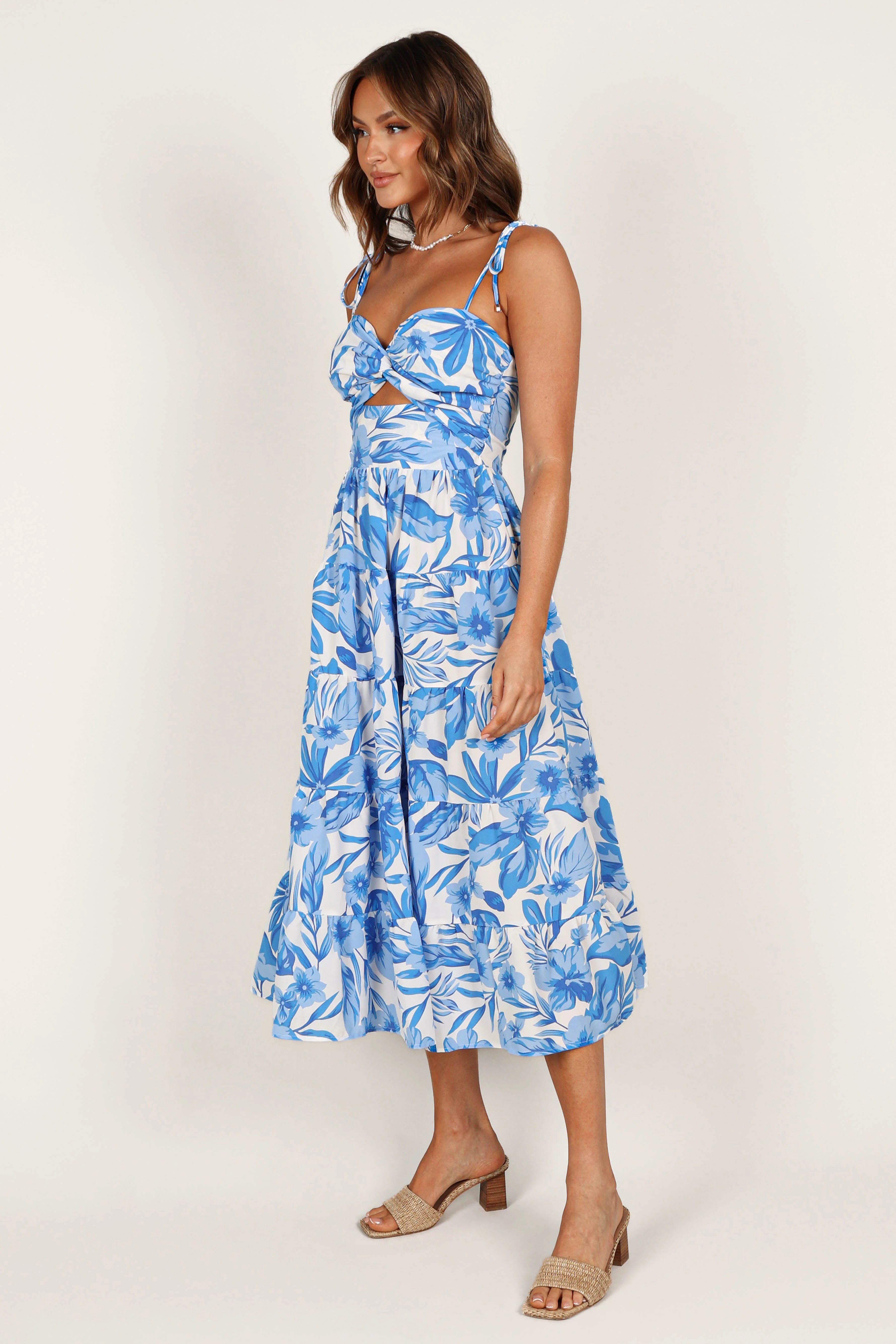 Rose Midi Dress - Blue/White - Image 3