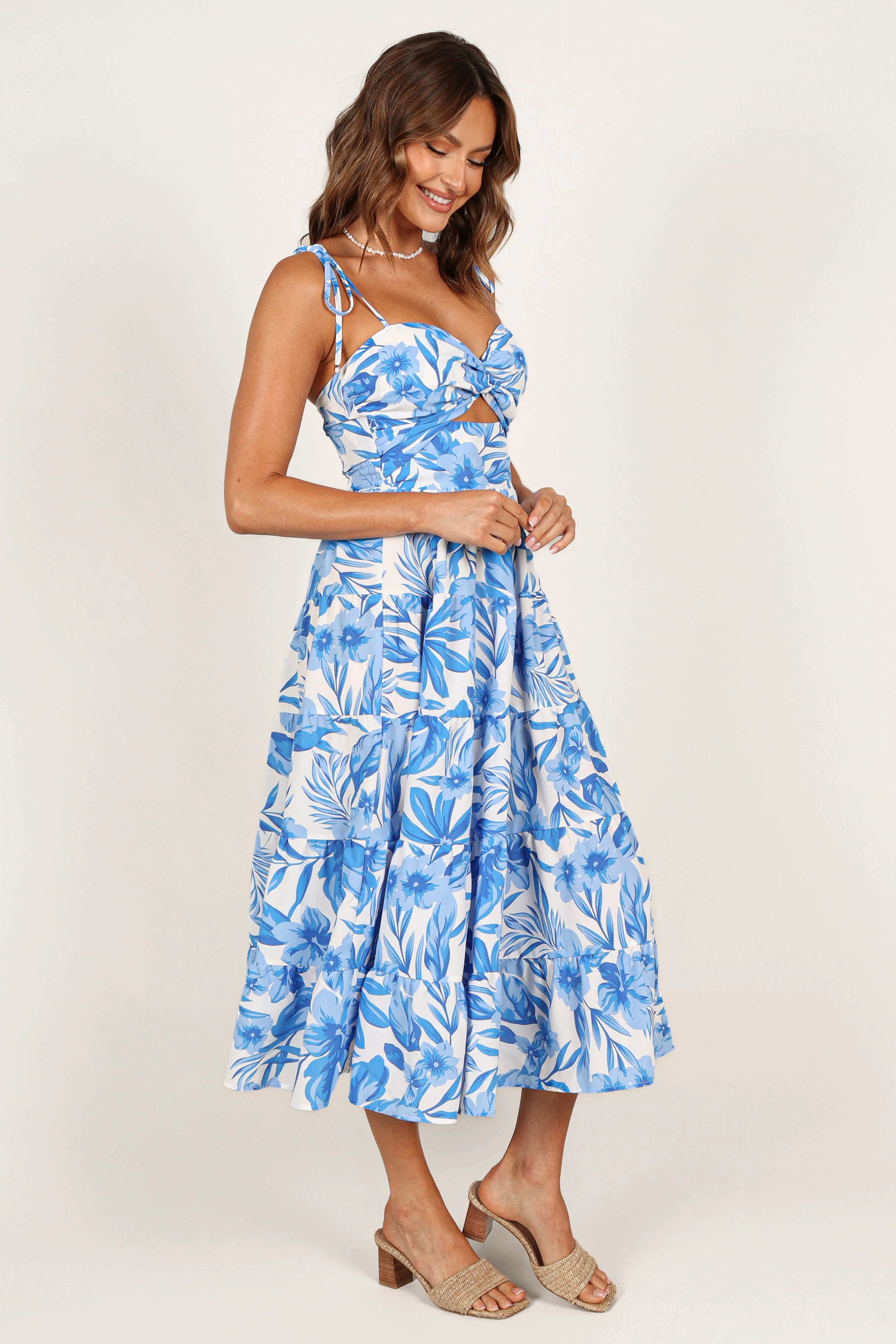 Rose Midi Dress - Blue/White - Image 5