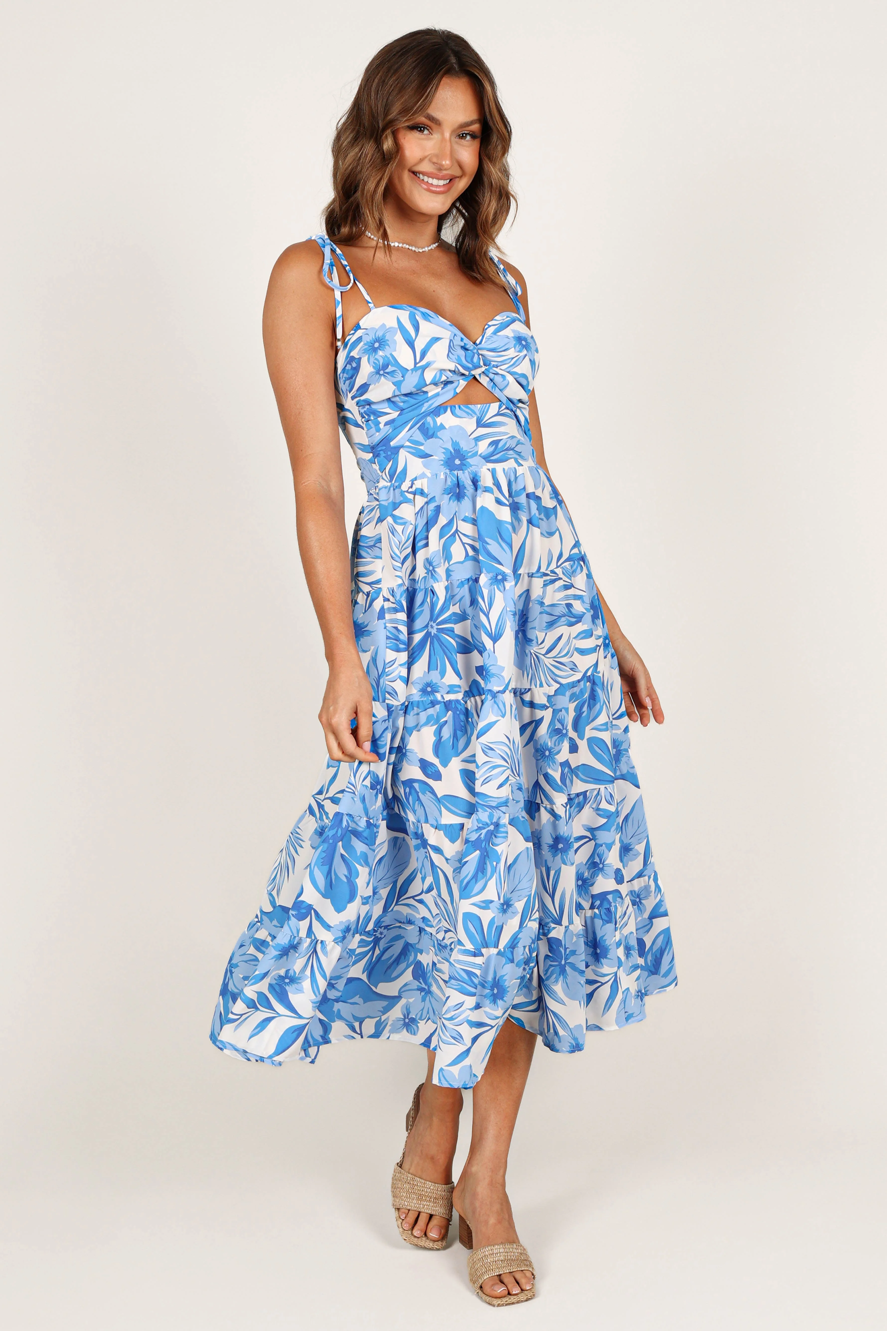 Rose Midi Dress - Blue/White - Image 6