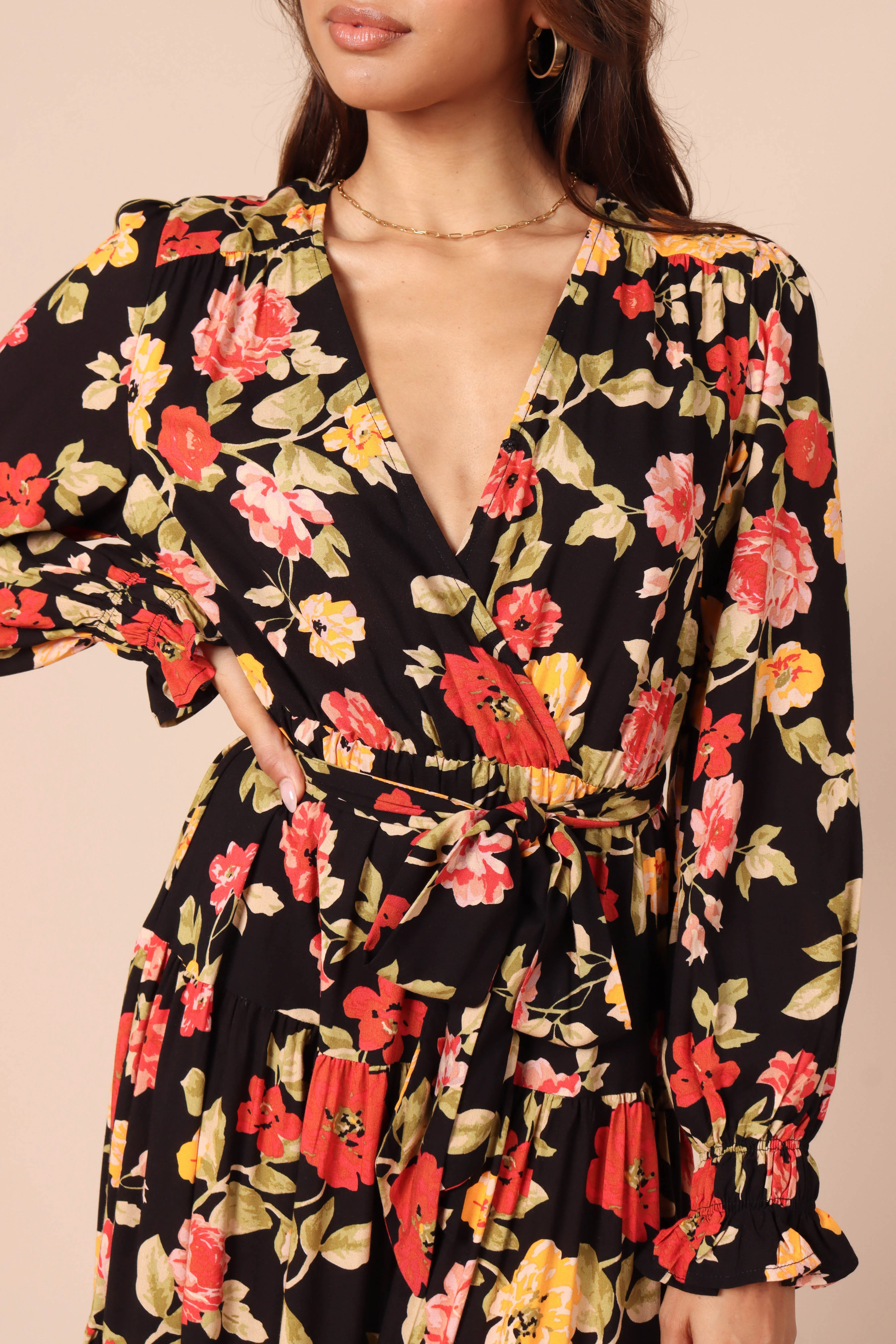 Ruana Maxi Dress - Black Floral - Image 5