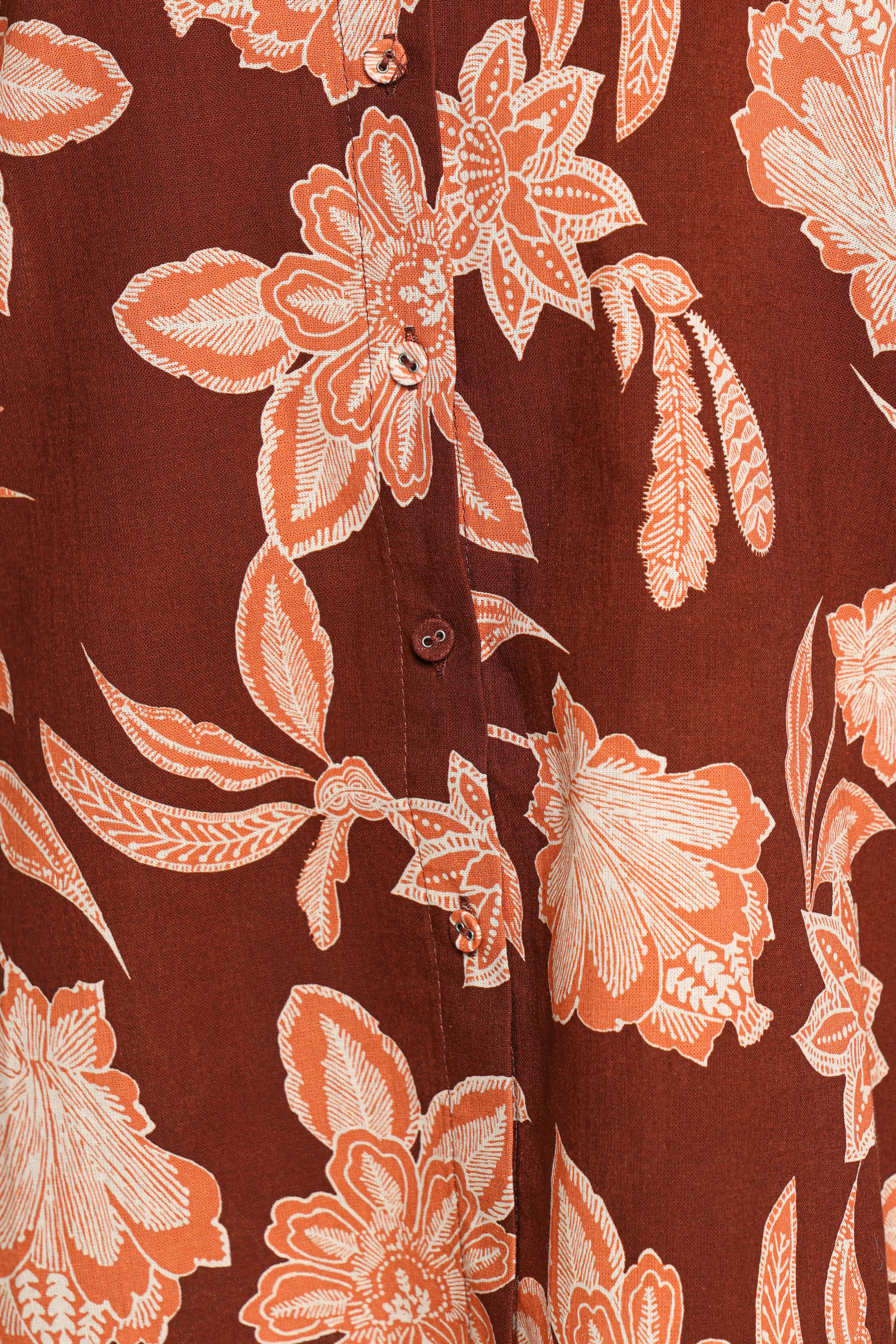 Samira Short Sleeve Shirt - Orange Floral - Image 7