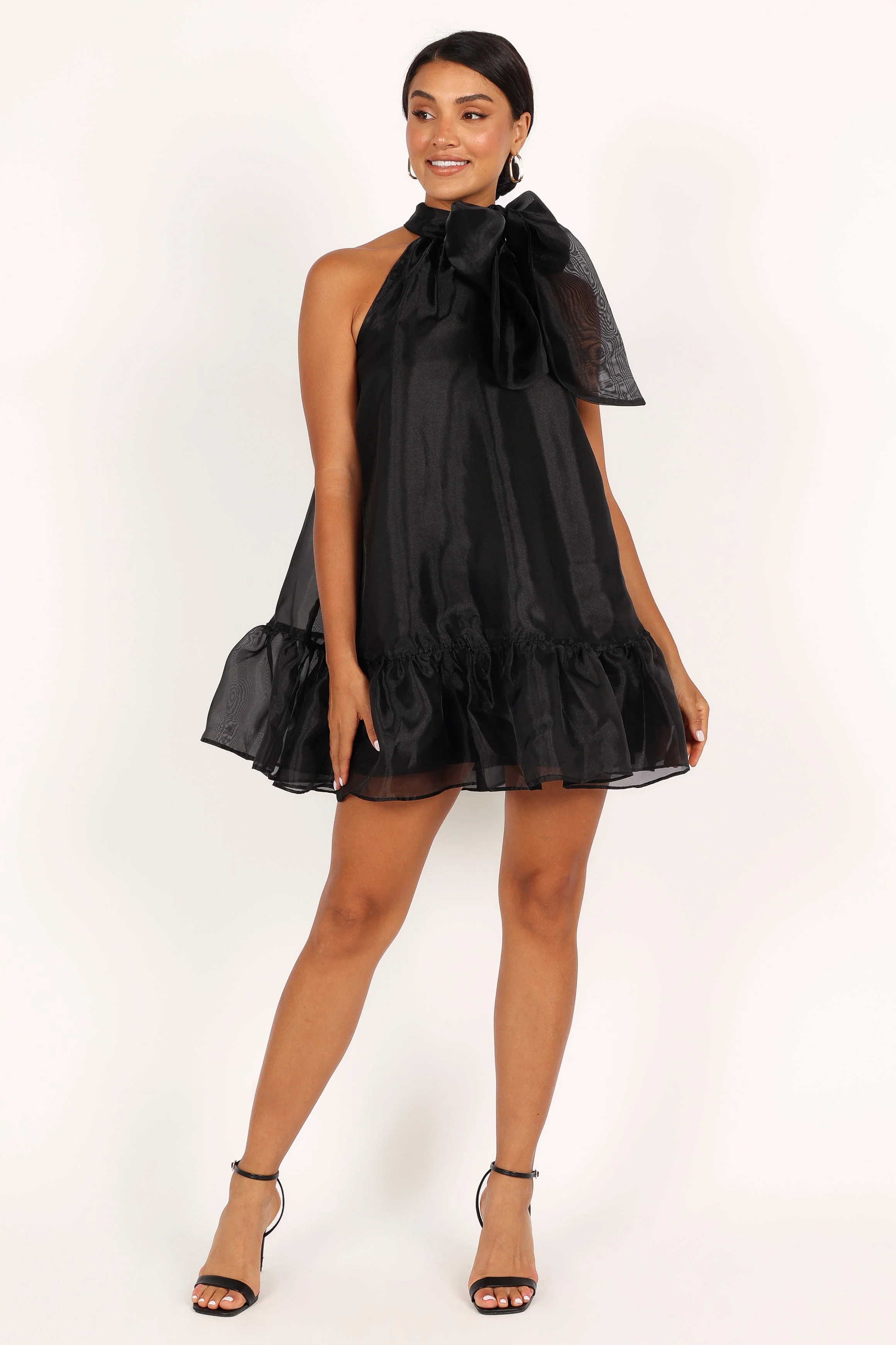 Sophia Bow Mini Dress - Black - Image 3