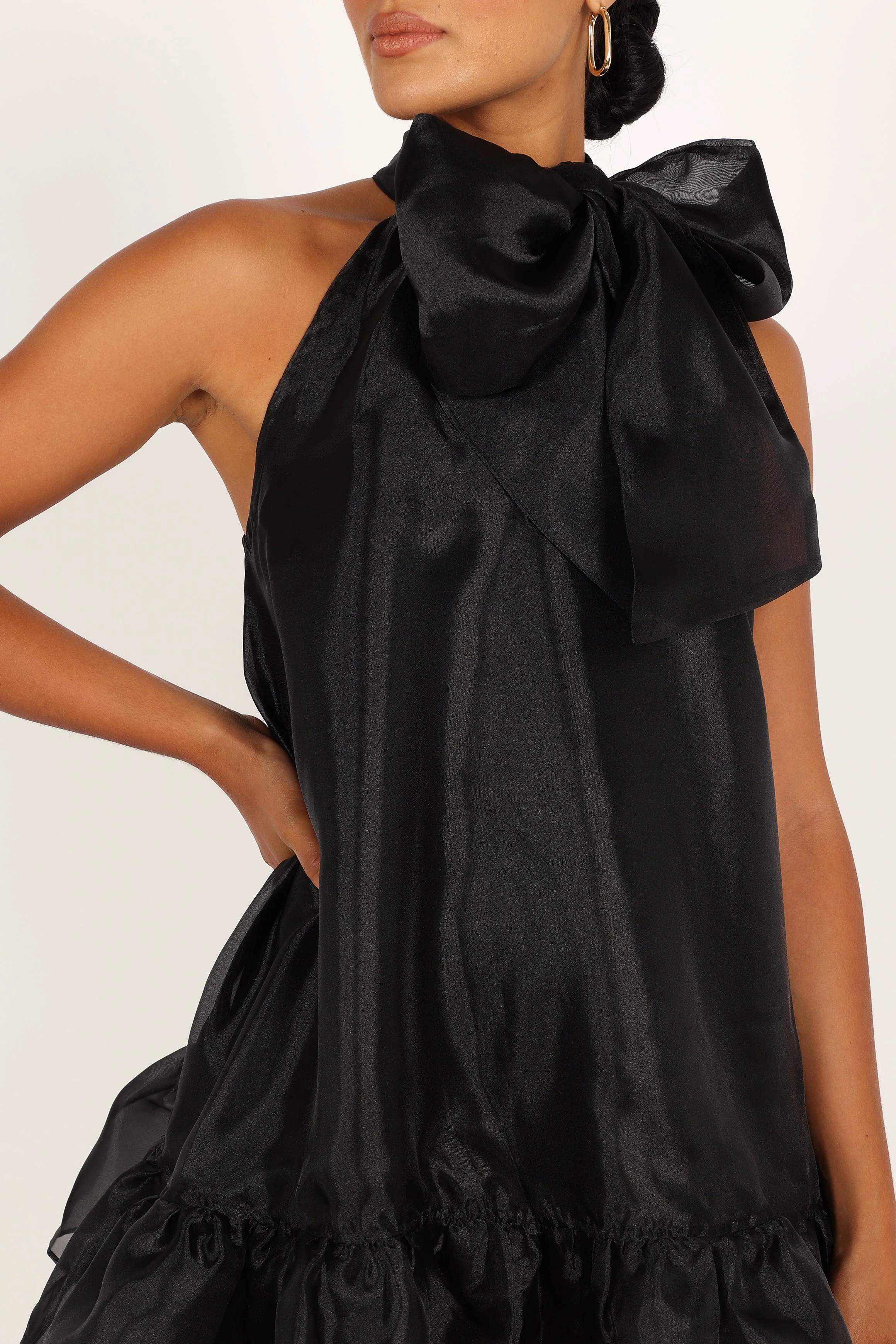 Sophia Bow Mini Dress - Black - Image 5