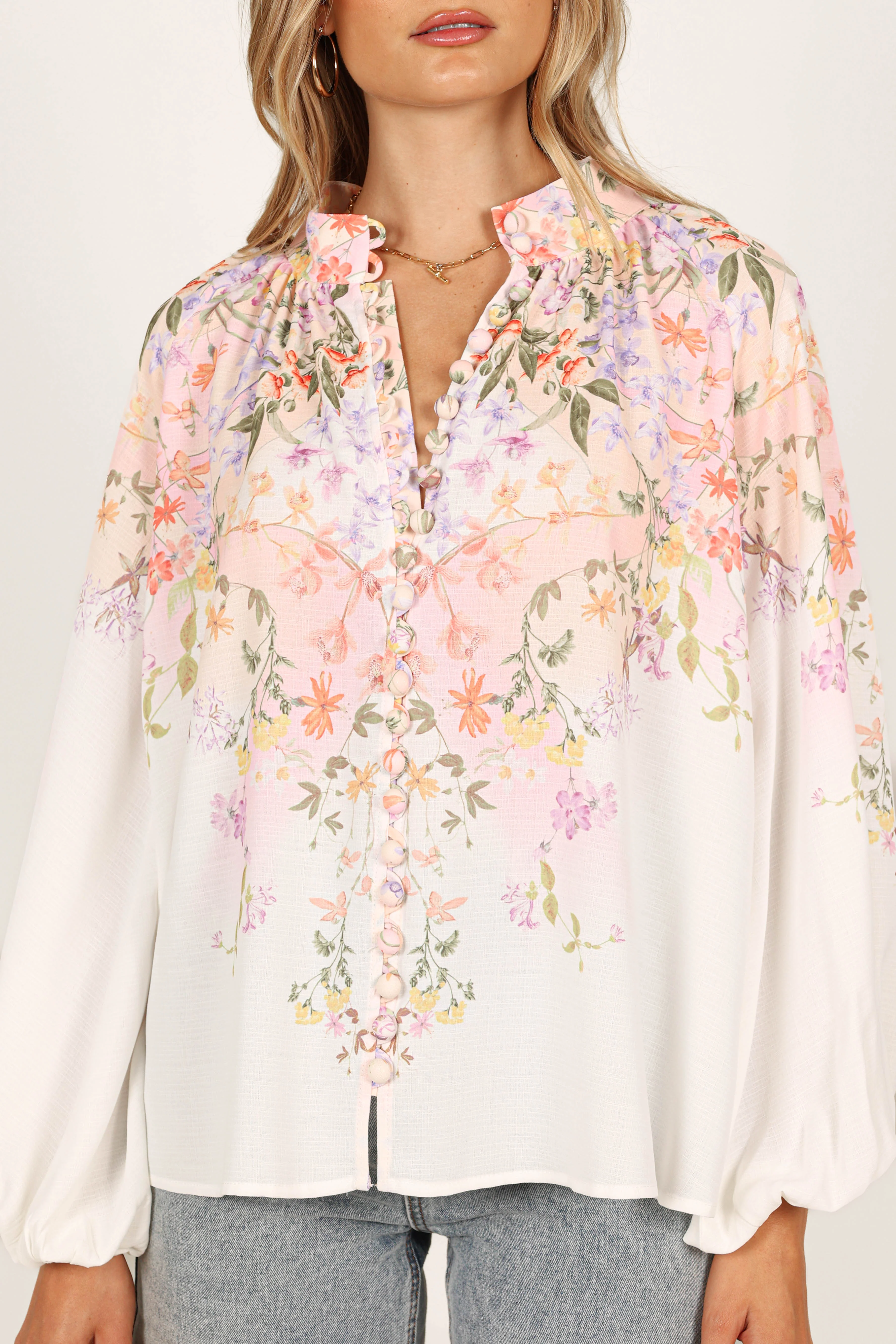 Tiarna Shirt - White Floral - Image 6