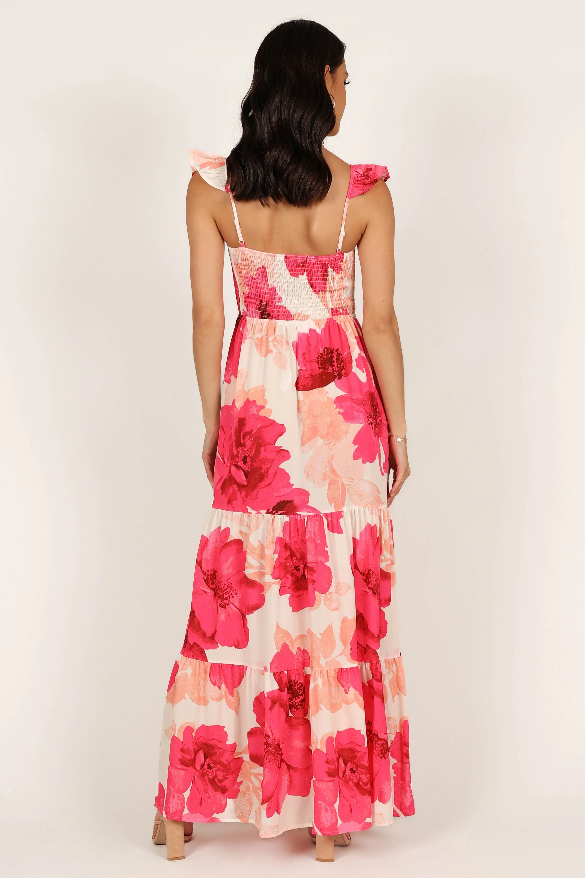 Tilly Shirred Maxi Dress - Pink - Image 4